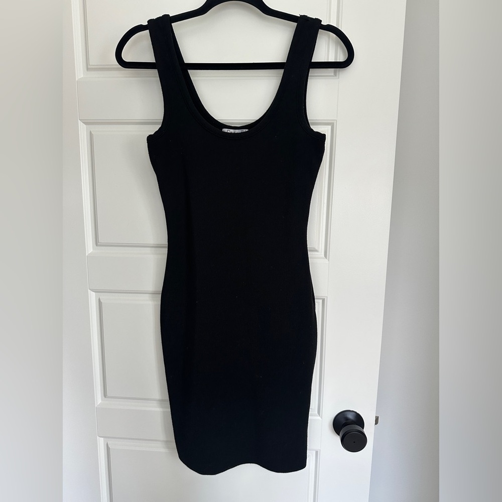 Dex Black Bodycon Mini Dress Scoop Neck Sleeveless